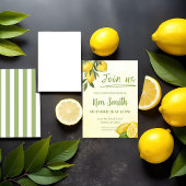 Invitations de douche citron