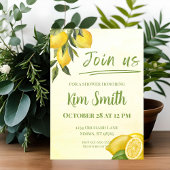 Invitations de douche citron
