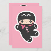 Invitations De Douche Cute Ninja Baby (Devant / Derrière)