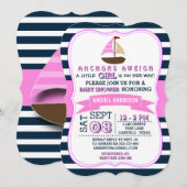 Invitations de douche de bébé de bateau nautique d (Devant / Derrière)