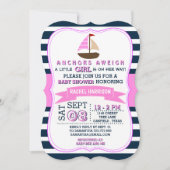 Invitations de douche de bébé de bateau nautique d (Devant)