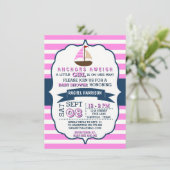 Invitations de douche de bébé de bateau nautique d (Debout devant)