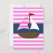 Invitations de douche de bébé de bateau nautique d (Dos)