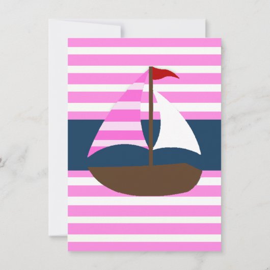 Invitations de douche de bébé de bateau nautique d (Dos)