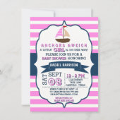 Invitations de douche de bébé de bateau nautique d (Devant)
