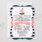 Invitations de douche de bébé de bateau nautique d (Devant)
