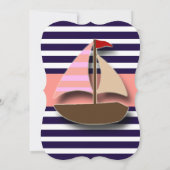 Invitations de douche de bébé de bateau nautique d (Dos)