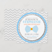 Invitations de douche de bébé de cravate d'arc (Devant / Derrière)