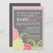 Invitations de douche de bébé de fleur (Devant / Derrière)