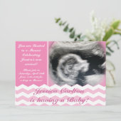 Invitations de douche de bébé de motif de Chevron (Debout devant)