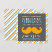 Invitations de douche de bébé de moustache (Devant / Derrière)