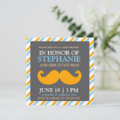 Invitations de douche de bébé de moustache (Debout devant)