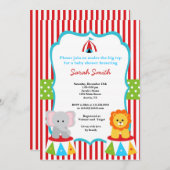 Invitations de douche de carnaval de cirque (Devant / Derrière)