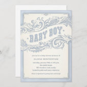 Invitations de douche de cowboy de bébé (Devant / Derrière)