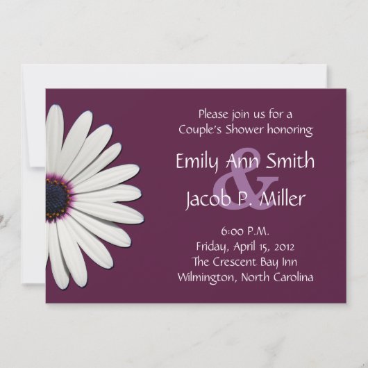 Invitations de douche de Daisy Purple Couple (Devant)