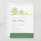 Invitations de douche de Hibou-bébé vert de Moma (Devant)