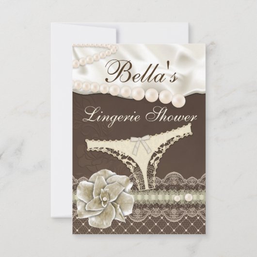 Invitations de douche de lingerie (Dos)