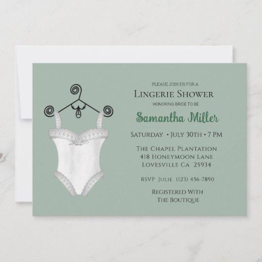 Invitations de douche de lingerie (Devant)