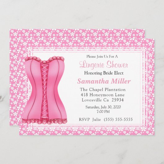 Invitations de douche de lingerie (Devant / Derrière)