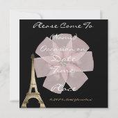 Invitations de douche de thème de MODE de Paris (Dos)