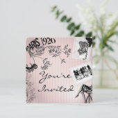 Invitations de douche de thème de MODE de Paris (Debout devant)