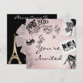 Invitations de douche de thème de MODE de Paris (Devant / Derrière)