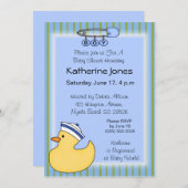 Invitations de douche en caoutchouc Duckie (Devant / Derrière)