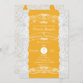 Invitations de DOUCHE EN PAIN Jaune & Blanche (Devant / Derrière)