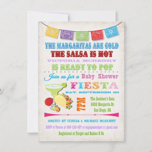 Invitations de douche Fiesta Mexicaine (Devant)