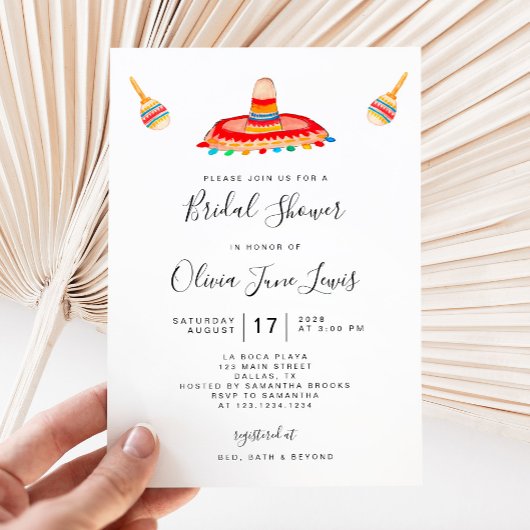 Invitations De Douche Mariale Fiesta Avec Sombrero