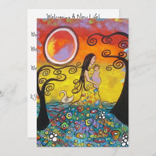 Invitations de douche mère/bébé (Devant / Derrière)