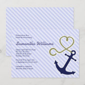 Invitations De Douche Nautique Cute (Devant / Derrière)