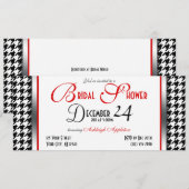 Invitations de douche nuptiale à Accent rouge Houn (Devant / Derrière)