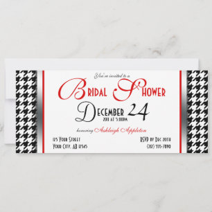 Invitations de douche nuptiale à Accent rouge Houn