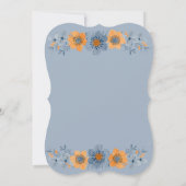 Invitations de douche nuptiale à fleurs bleues et (Dos)