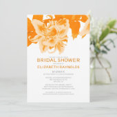 Invitations de douche nuptiale à fleurs orange (Debout devant)