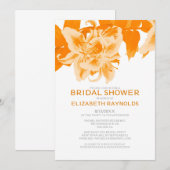 Invitations de douche nuptiale à fleurs orange (Devant / Derrière)