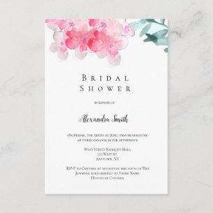 Invitations de douche nuptiale à fleurs roses