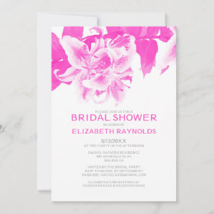 Invitations de douche nuptiale à fleurs roses chau