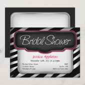 Invitations de douche nuptiale à imprimer Zebra (Devant / Derrière)
