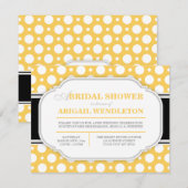 Invitations de douche nuptiale à points gris et ja (Devant / Derrière)
