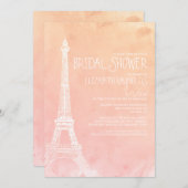 Invitations de douche nuptiale Antique Paris (Devant / Derrière)