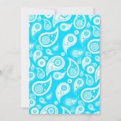 Invitations de douche nuptiale Aqua Paisley (Dos)