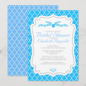 Invitations de douche nuptiale Aqua Quatrefoil (Devant / Derrière)