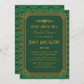 Invitations de douche nuptiale Art Déco (Devant / Derrière)