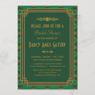 Invitations de douche nuptiale Art Déco
