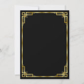 Invitations de douche nuptiale Art Déco Noir Et Or (Dos)