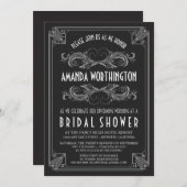 Invitations de douche nuptiale Art Déco Vintage Ar (Devant / Derrière)