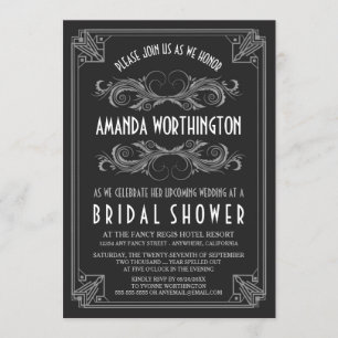 Invitations de douche nuptiale Art Déco Vintage Ar