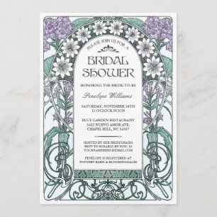 Invitations de douche nuptiale Art nouveau V.06